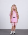 Cg Kids Rabbit Tavşan Baskılı Tshirt & Damalı Şort Pembe Alt Üst Takım Süper Kalite