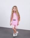 Cg Kids Rabbit Tavşan Baskılı Tshirt & Damalı Şort Pembe Alt Üst Takım Süper Kalite