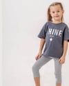 Cg Kids Shine Varak Parlak Gümüş Baskı Alt Fitilli Tayt Kız Çocuk Alt Üst Takım