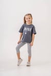 Cg Kids Shine Varak Parlak Gümüş Baskı Alt Fitilli Tayt Kız Çocuk Alt Üst Takım