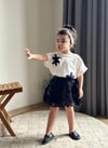 Cg Kids Siyah Çiçek Işlemeli Balon Etekli Kız Çocuk Alt Üst Takım