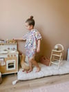 Cg Kids Soft Renkli Desenli Şort Kız Çocuk Alt Üst Keten Takım