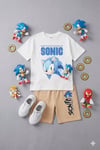 Cg Kids Sonic Erkek Çocuk Tshirt & Şort Alt Üst Takım Süper Kalite