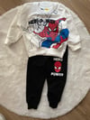 Cg Kids Spiderman Örümcek Adam Blackwhite 2 Iplik Kumaş Erkek Çocuk Alt Üst Takım Süper Kalite