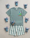 Cg Kids Stitch Baskılı Erkek Çocuk Tshirt Şort Alt Üst Takım Sırt Baskı Detaylı