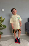 Cg Kids Stitch Hawai Baskılı Erkek Çocuk Tshirt Şort Alt Üst Takım Sırt Baskı Detaylı