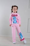 Cg Kids Stitch İspanyol Paça Baskı Detay 2 İplik Kız Çocuk Alt Üst Eşofman Takım Süper Kalite
