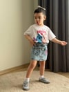 Cg Kids Stitch Kız Çocuk Tshirt & Etek Stitch Nakış İşleme Detaylı Alt Üst Takım