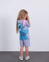 Cg Kids Stitch Kız Çocuk Tshirt Şort Alt Üst Takım Sırt Baskı Detaylı Lila Renk