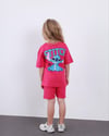 Cg Kids Stitch Kız Çocuk Tshirt Şort Alt Üst Takım Sırt Baskı Detaylı
