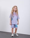 Cg Kids Stitch Kız Çocuk Tshirt Şort Alt Üst Takım Sırt Baskı Detaylı Lila Renk