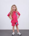Cg Kids Stitch Kız Çocuk Tshirt Şort Alt Üst Takım Sırt Baskı Detaylı