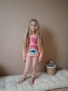 Cg Kids Stitch Temalı Kalp Baskılı Tayt Kız Çocuk Alt Üst Sweatshirt 2 İplik Alt Üst Eşofman Takım