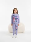 Cg Kids Stitch Temalı Simli Baskı 2 İplik Kız Çocuk Alt Üst Sweatshirt Eşofman Takım