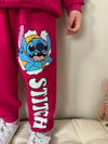 Cg Kids Stitch Temalı Sırt Baskı Detay Kız Çocuk 2 iplik Alt Üst Sweatshirt Eşofman Takım