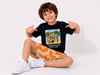 Cg Kids  Summer Vibes Baskılı Dalgalı Erkek Çocuk Şortlu Takım - Lacivert / Turuncu