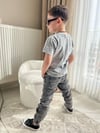 Cg Kids Yıkamalı Kabartma Baskı Bb Lastikli Paça Eskitme Jean Erkek Çocuk Alt Üst Takım
