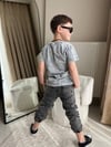 Cg Kids Yıkamalı Kabartma Baskı Bb Lastikli Paça Eskitme Jean Erkek Çocuk Alt Üst Takım
