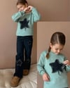 Cg Kids Yıldız Jean Nakışlı 3 iplik Şardonlu Sweatshirt Yıldız İşlemeli Jean Pantolon Beli Lastikli Alt Üst Süper Kalite Takım