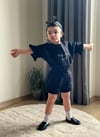 Cg Kids Yourself Baskı Detaylı Yan Cepli Şort Kız Çocuk Keten Alt Üst Takım
