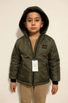 Cg Kids Zümrüt Yeşil Yandan Fermuar Cepli içi kürklü Unisex Mont
