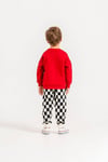 Çilek Desenli Sweatshirt Dama Desen Pantolon 3İplik Erkek Çocuk Alt Üst Takım