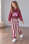Happy Day Vosvos Araba Baskılı Gül Kurusu Sweatshirt & Eşofman Altı Kız Çocuk Alt Üst Takım