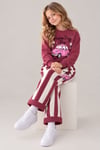 Happy Day Vosvos Araba Baskılı Gül Kurusu Sweatshirt & Eşofman Altı Kız Çocuk Alt Üst Takım
