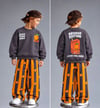 Juice Vibes Only Baskılı Sweatshirt Portakal Desenli Çizgili Alt Üst Takım 3İplik