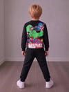 Karakter Desenli Sırt Baskı Detaylı 2 İplik Erkek Çocuk Sweatshirt & Eşofman Alt Üst Takım