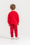 Kırmızı Ağ Şort Baskı Detaylı 3 iplik erkek çocuk Sweatshirt & Eşofman Alt Üst Takım Süper Kalite Kumaş