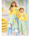 Limon Baskılı Sweatshirt ve Çizgili Eşofman Kız & Erkek Çocuk 3ip Alt Üst Takım