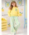 Limon Baskılı Sweatshirt ve Çizgili Eşofman Kız & Erkek Çocuk 3ip Alt Üst Takım