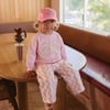 Milk Shake Baskılı Pembe Sweatshirt ve Desenli Eşofman Şeker Pembe 3ip Kız Çocuk Alt Üst Takım
