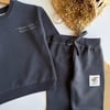 Noodle Sırt Baskı Detaylı Antrasit Erkek Çocuk Sweatshirt ve Eşofman 3 İplik Alt Üst Takım