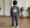 Noodle Sırt Baskı Detaylı Antrasit Erkek Çocuk Sweatshirt ve Eşofman 3 İplik Alt Üst Takım