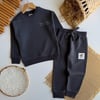 Noodle Sırt Baskı Detaylı Antrasit Erkek Çocuk Sweatshirt ve Eşofman 3 İplik Alt Üst Takım