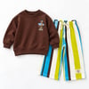 Out Surfin Baskılı Sweatshirt Çizgili Nakış Detaylı Eşofman Unisex 3İp Alt Üst Takım