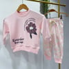 Remember Your Wings Çiçek Baskılı Pembe Sweatshirt Desenli Eşofman Altı 3İp AltÜst Takım
