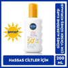 Nivea Sun SPF50 Hassas Ciltlere Özel Çok Yüksek Güneş Koruyucu Sprey 200ml