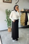 Sentez Pure Yanı Biyeli Etek Siyah
