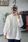 Tığ Triko Boncuk Nakışlı Gömlek Ekru