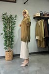 Tığ Triko Dantel Detaylı Tunik Olive