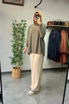 Tığ Triko Oversize Tunik Haki