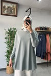 Tığ Triko Oversize Tunik Mint