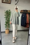 Tığ Triko Oversize Tunik Mint