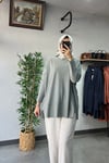 Tığ Triko Oversize Tunik Mint