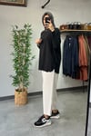 Tığ Triko Oversize Tunik Siyah