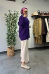 Tığ Triko Rayon Tunik Açık Mor