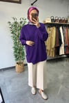 Tığ Triko Rayon Tunik Açık Mor